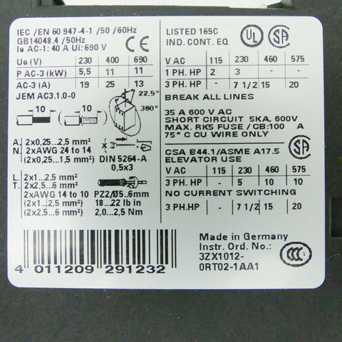 SIEMENS 3RT1026-3BB40