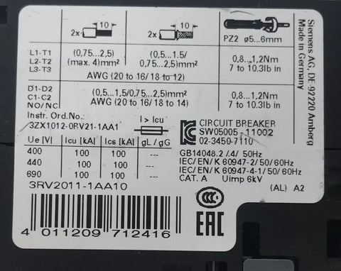 Siemens 3RV2011-1AA10