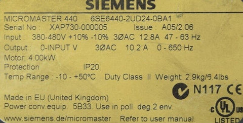 SIEMENS 6SE6440-2UD24-0BA1