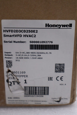 HONEYWELL HVFD2D3C0250E2