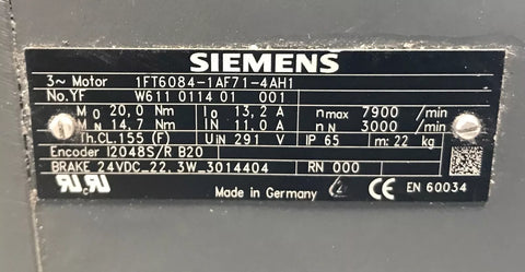 Siemens 1FT6084-1AF71-4AH1