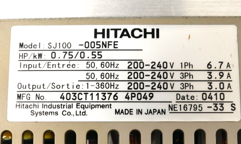 Hitachi SJ100-005NFE