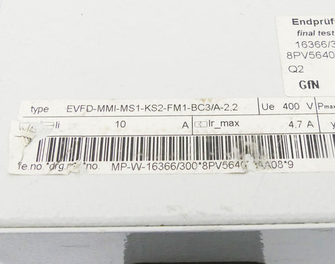 SIEMENS EVFD-MMI-MS1-KS2-FM1-BC3/A-2.2