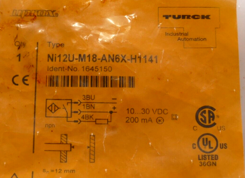 TURCK NI12U-M18-AN6X-H1141