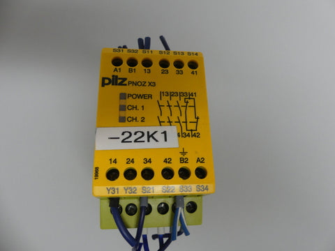 PILZ PNOZ-X3-24VAC-24VDC-3N/O-1N/C-1SO