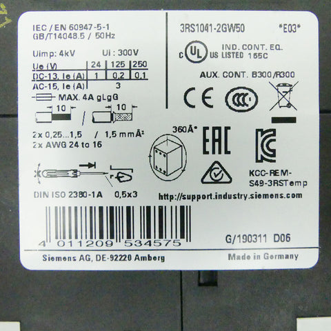 SIEMENS 3RS1041-2GW50