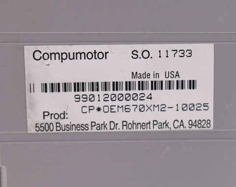 PARKER COMPUMOTOR OEM670XM2-10025