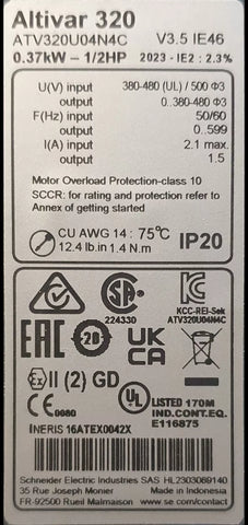 SCHNEIDER ELECTRIC ATV320U04N4C