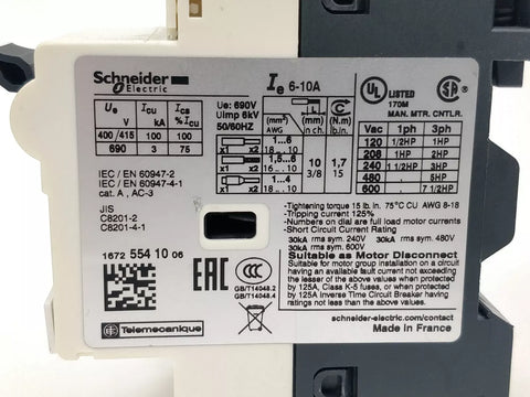 SCHNEIDER ELECTRIC GV2-RT14