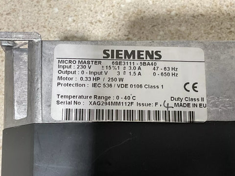 Siemens 6SE3111-5BA40