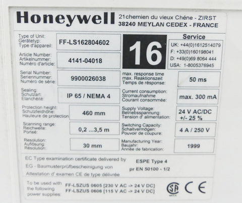 HONEYWELL MICROSWITCH FFLS162804602
