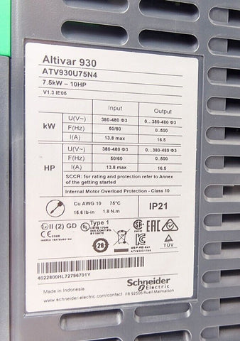 Schneider Electric ATV930U75N4