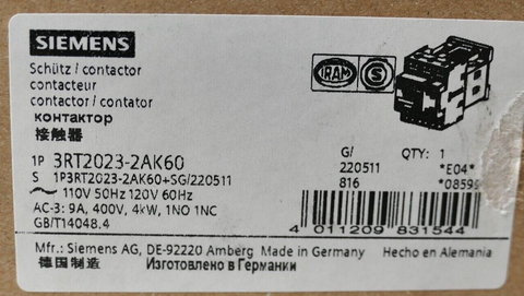 Siemens 3RT2023-2AK60