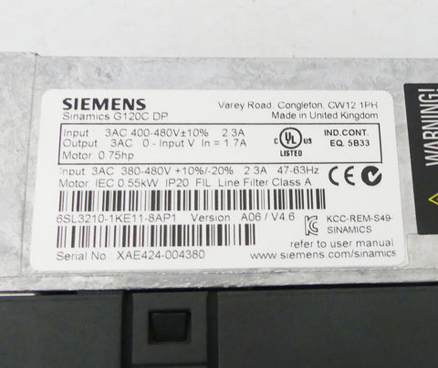 SIEMENS 6SL3210-1KE11-8AP1 + 6SL3255-0AA00-4CA1