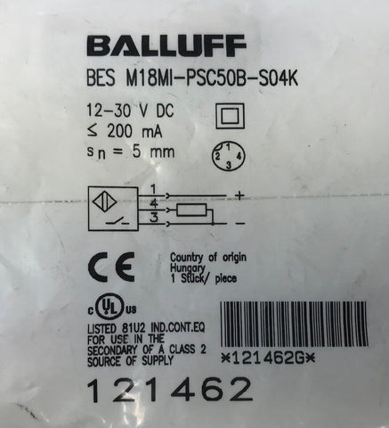 BALLUFF BES M18I-PSC50B-S04K