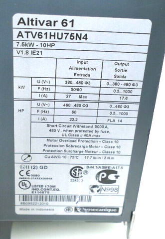 Schneider Electric ATV61HU75N4