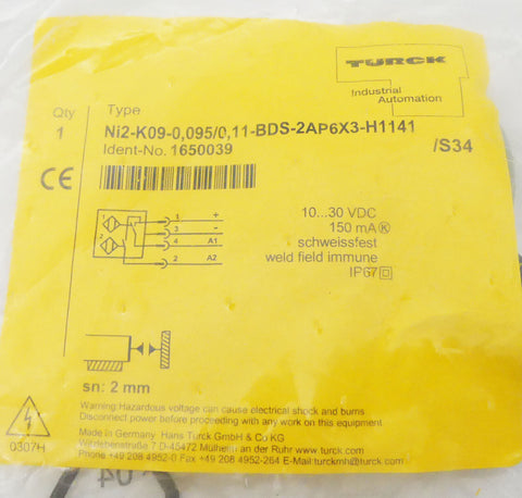 TURCK NI2-K09-0.095/0.11-BDS-2AP6X3-H1141/S34