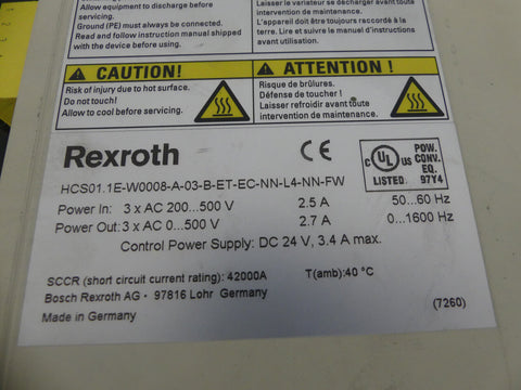 BOSCH REXROTH  HCS01.1E-W0008-A-03-B-ET-EC-NN-L4-NN-FW