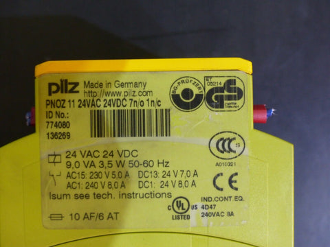 PILZ PNOZ 11 24VAC 24VDC 7N/O 1N/C