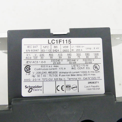 SCHNEIDER ELECTRIC LC1F115 + LX1FF220