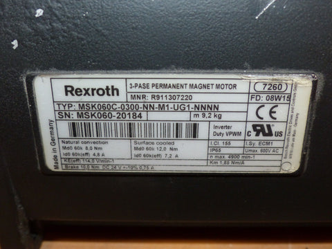 BOSCH REXROTH MSK060C-0300-NN-M1-UG1-NNNN