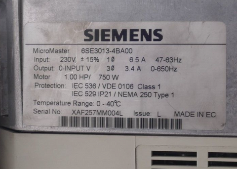 Siemens 6SE3013-4BA00