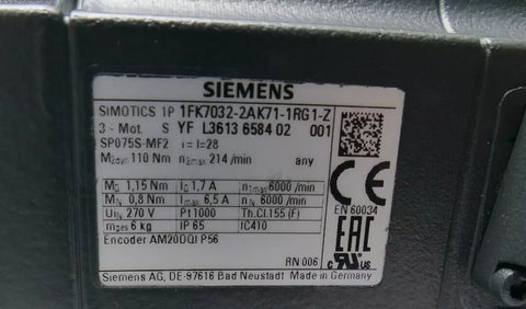 Siemens 1FK7032-2AK71-1RG1-Z