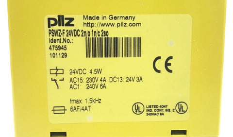 PILZ PSWZ-F 24VDC 2N/O 1N/C 2SO