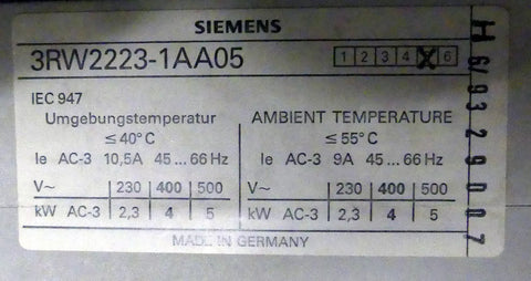 SIEMENS 3RW2223-1AA05