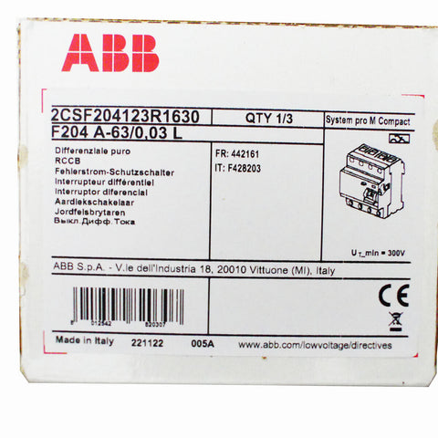 ABB 2CSF204123R1630 F204 A-63/0.03L