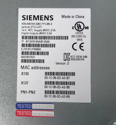 SIEMENS 6FC5370-6AA20-0AA0