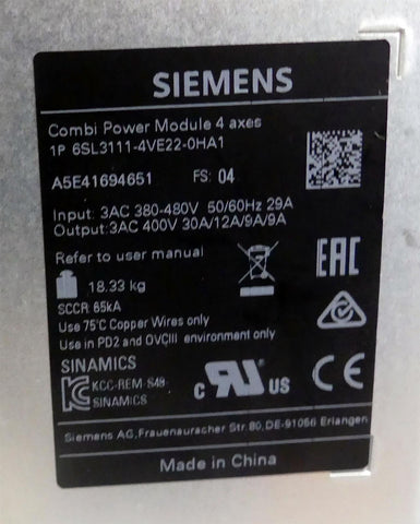 SIEMENS 6SL3111-4VE22-0HA1