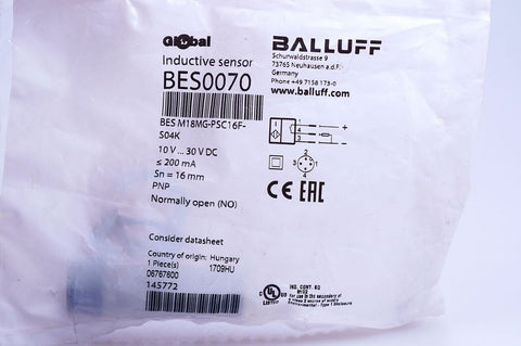 BALLUFF BES M18MG-PSC16F-S04K