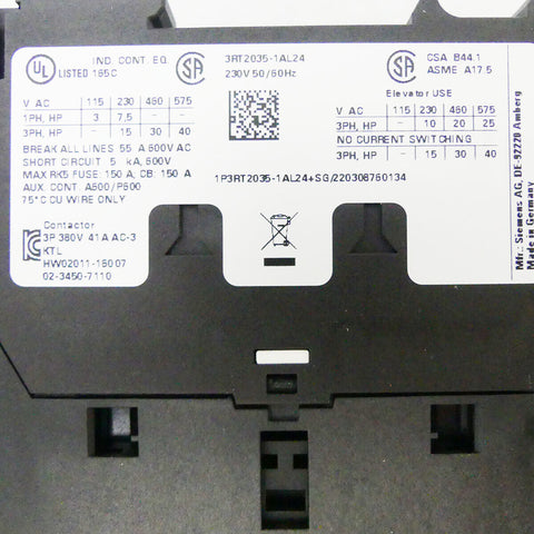 SIEMENS 3RT2035-1AL24 + 3RH2911-1HA11