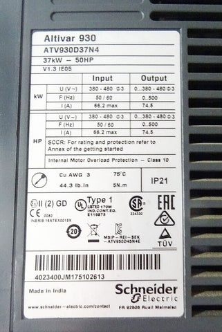 Schneider Electric ATV930D37N4