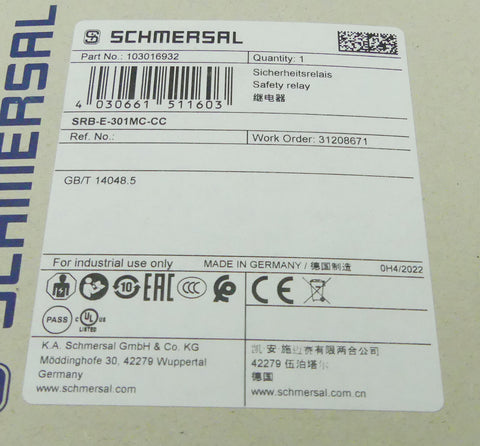 SCHMERSAL SRB-E-301-CC 103016932