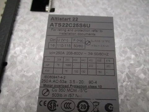 SCHNEIDER ELECTRIC ATS22C25S6U