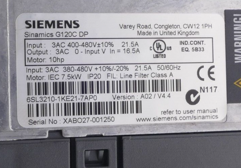 Siemens 6SL32101KE217AP0