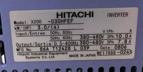 HITACHI X200-030HFEF