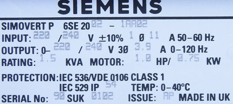 SIEMENS 6SE2002-1AA02