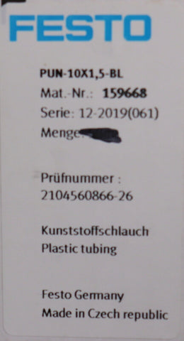 FESTO PUN-10X1,5-BL