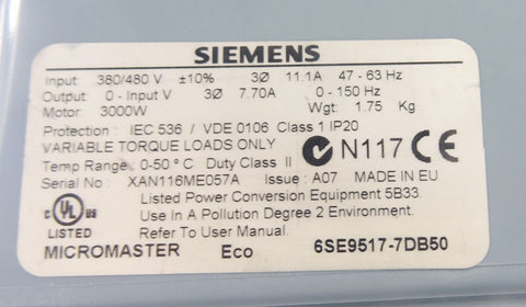 SIEMENS 6SE9517-7DB50