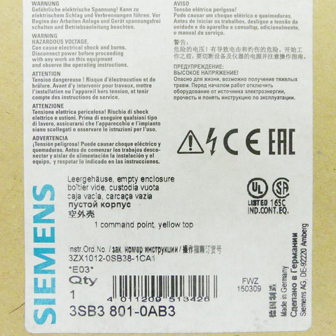 SIEMENS 3SB3801-0AB3