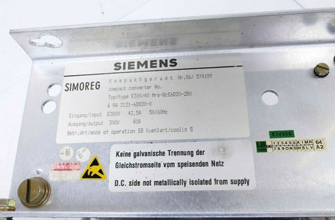 Siemens 6RA2121-6DD20-0