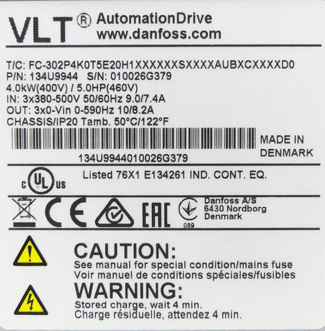 DANFOSS FC-302P4K0T5E20H1XXXXXXSXXXXAUBXCXXXXDO