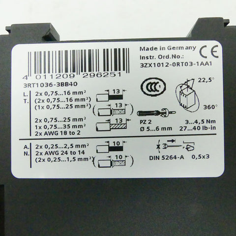 SIEMENS 3RT1036-3BB40