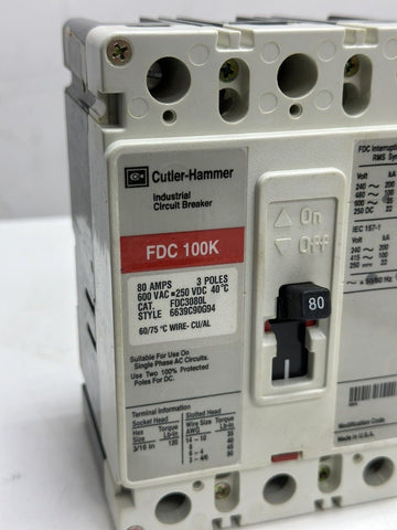 EATON CORPORATION CUTLER HAMMER FDC3080L