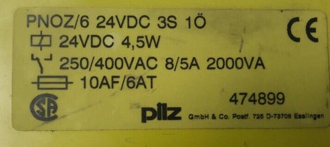 PILZ PNOZ/6 24VDC 3S 10