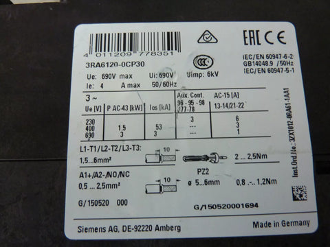 SIEMENS 3RA6120-0CP30