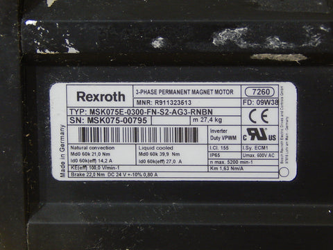 BOSCH REXROTH MSK075E-0300-FN-S2-AG3-RNBN